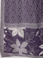 Floral Printed Cotton Blend Kurta With Pants & Dupatta