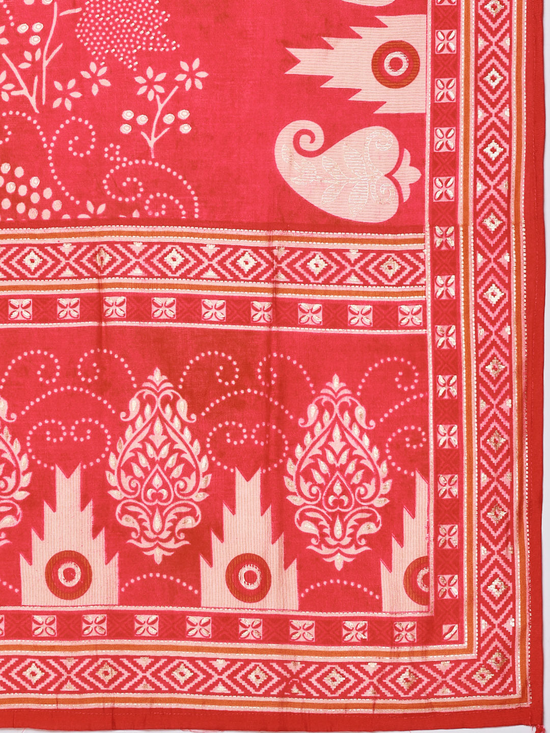 Printed Muslin Kurta With Pants & Dupatta