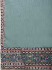 Floral Block Printed Anarkali Kurta With Pants & Dupatta