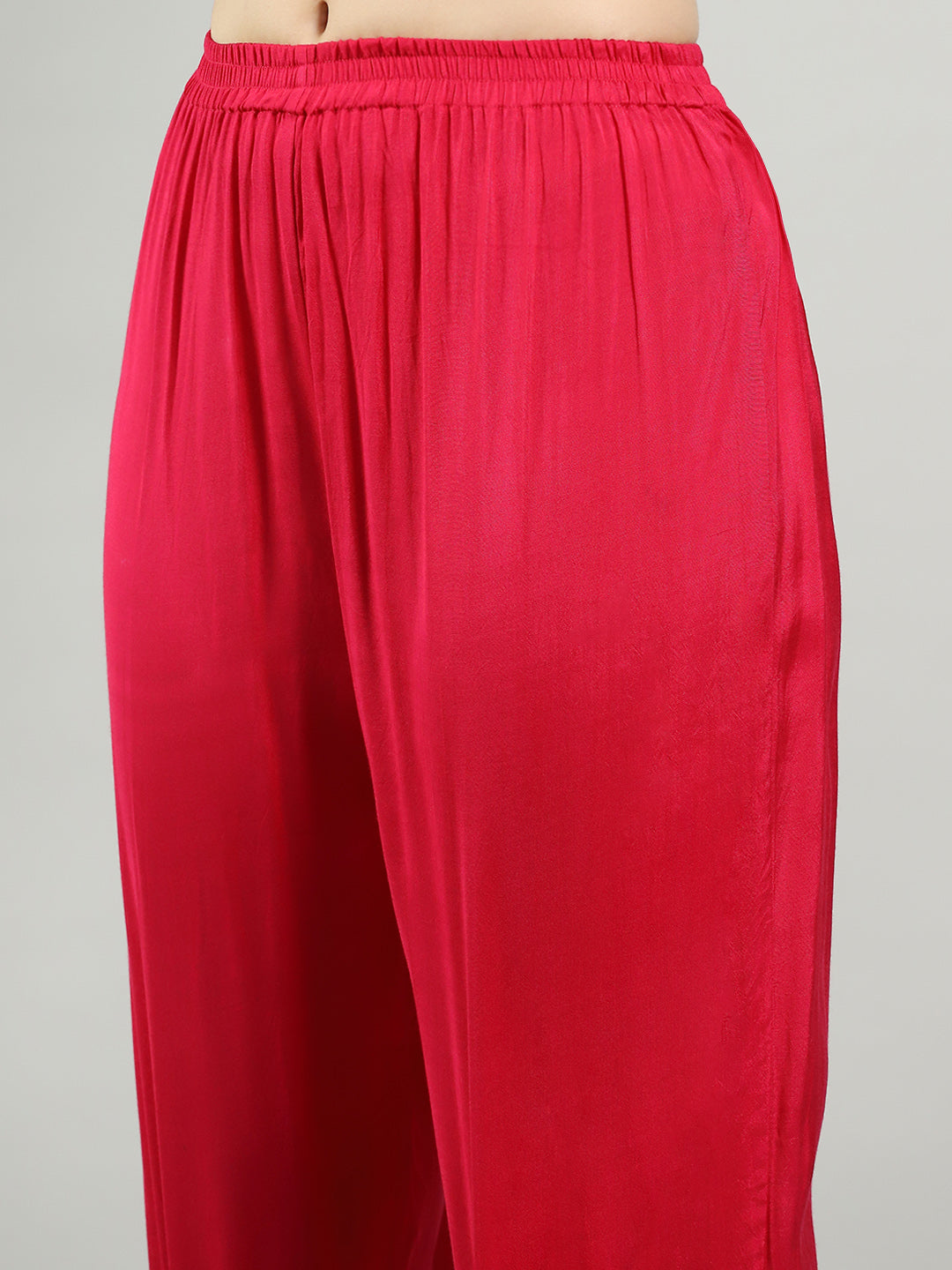 Embroidered Cotton Blend Kurta With Pants & Dupatta