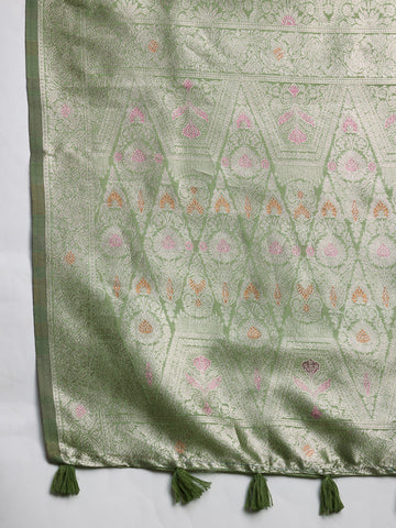 Zari Jaal Woven Art Silk Saree