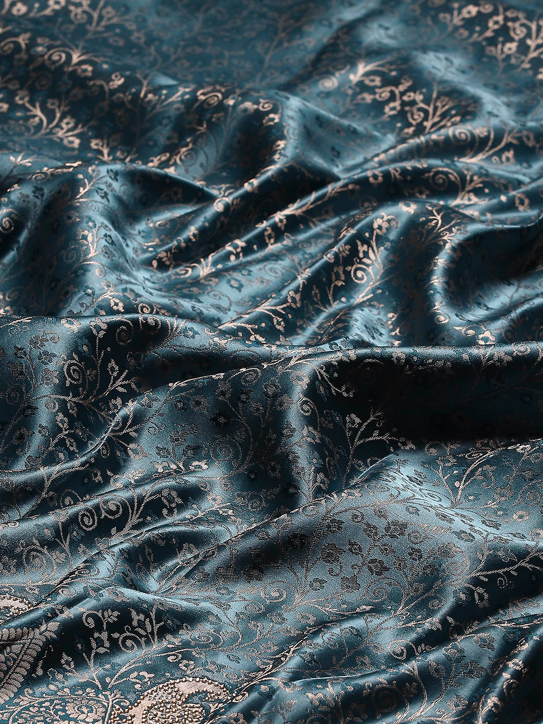 Embroidered Satin Saree