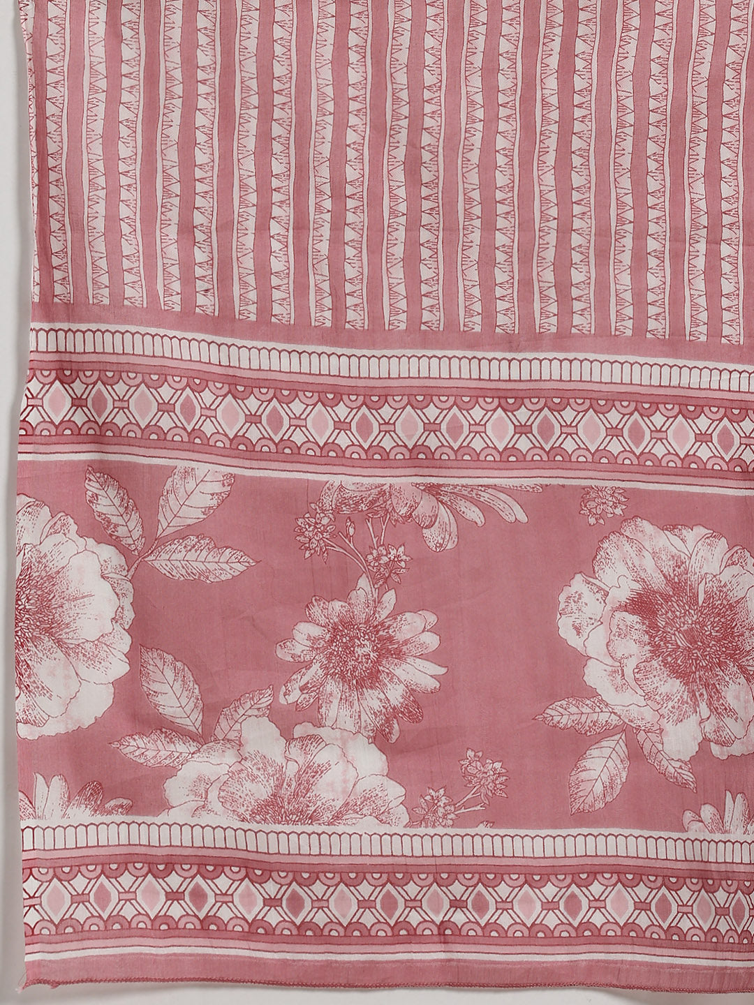 Floral Parinted Cotton Blend Kurta With Pants &amp; Dupatta