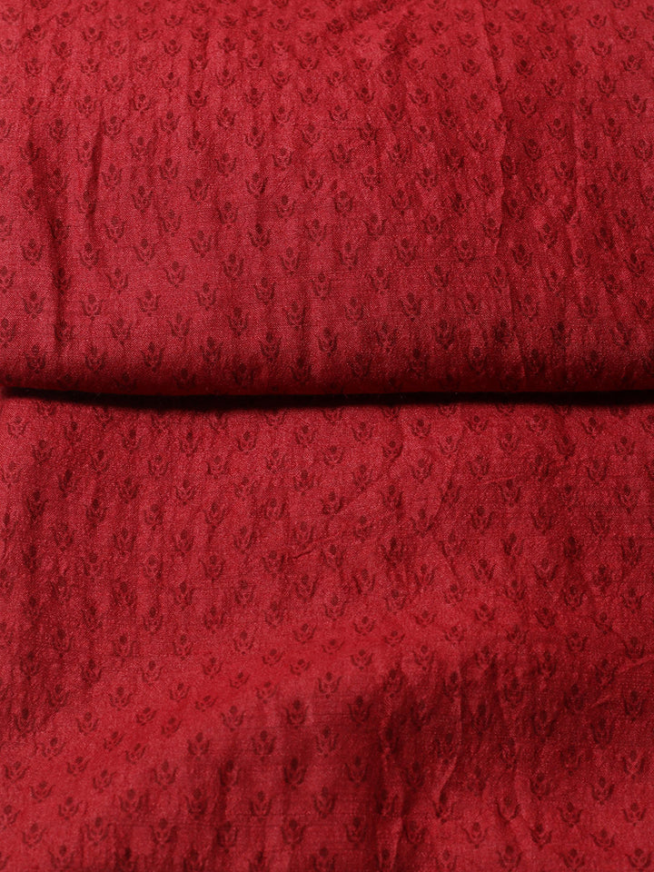 Printed Tussar Unstitched Kurta With Pant &amp; Dupatta