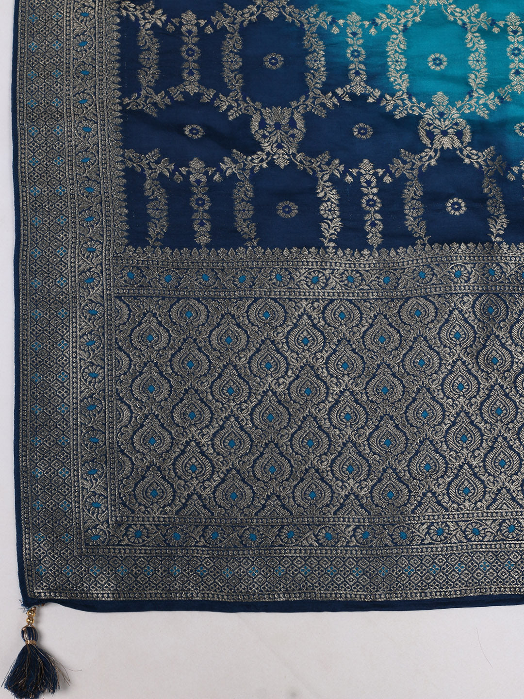 Embroidered Art Silk Kurta With Pant & Dupatta