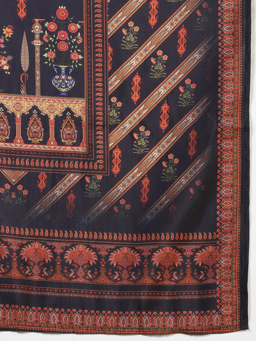 Printed Cotton Blend Kurta With Pants & Dupatta