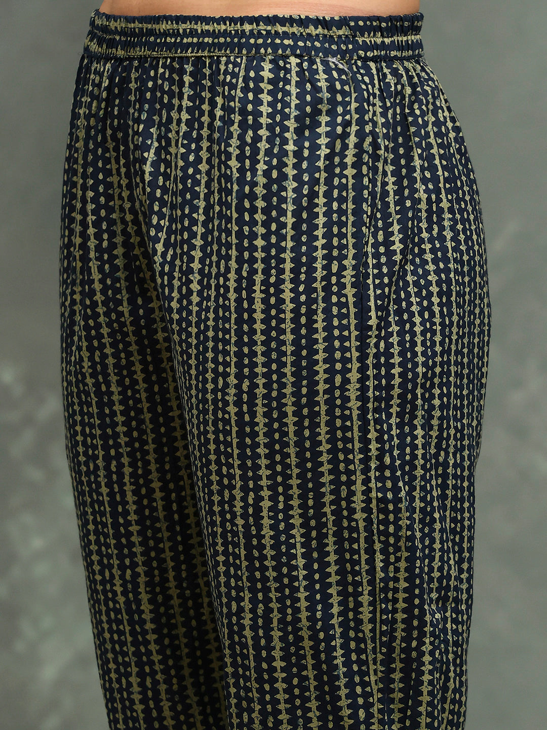 Printed Cotton Blend Kurta With Pants & Dupatta