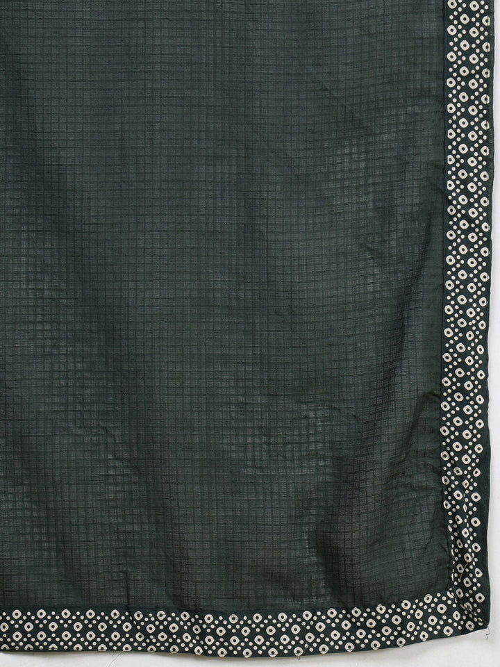 Printed Cotton Blend Kurta With Pants &amp; Dupatta