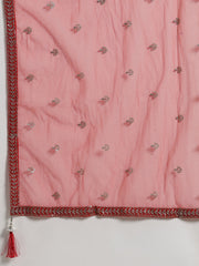 Embroidered Crepe Choli With Lehenga & Dupatta
