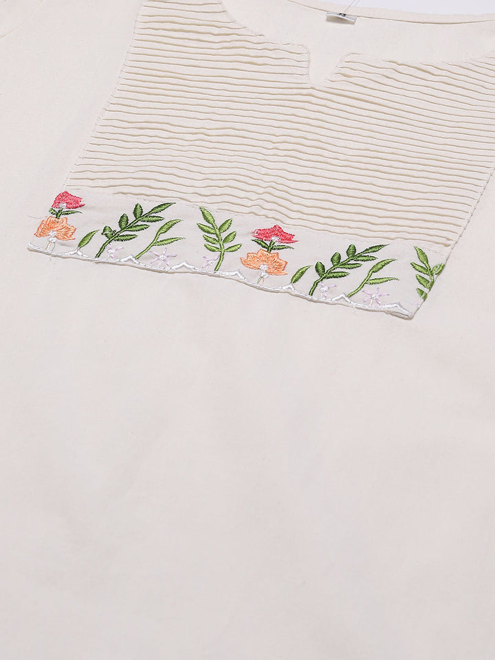 Printed Cotton Blend Kurta With Pants