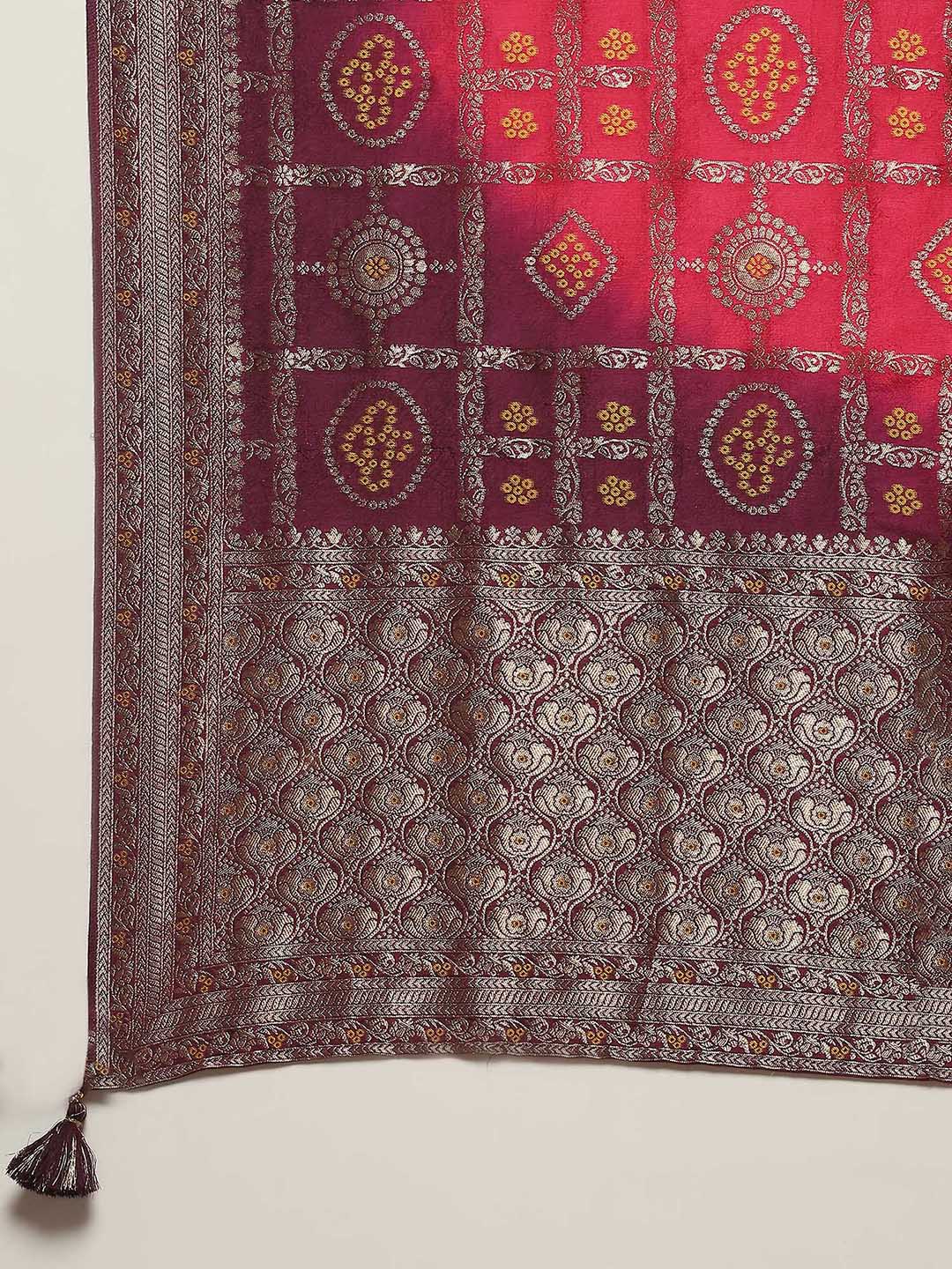 Zari Sequin Embroidery Art Silk Kurta With Pants &amp; Dupatta