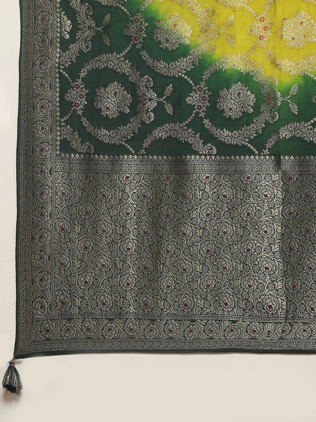 Zari Sequin Embroidery Art Silk Kurta With Pants &amp; Dupatta