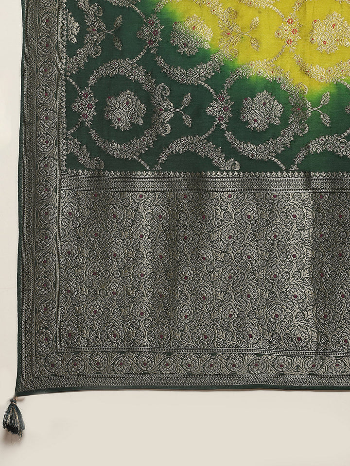 Zari Sequin Embroidery Art Silk Kurta With Pants &amp; Dupatta