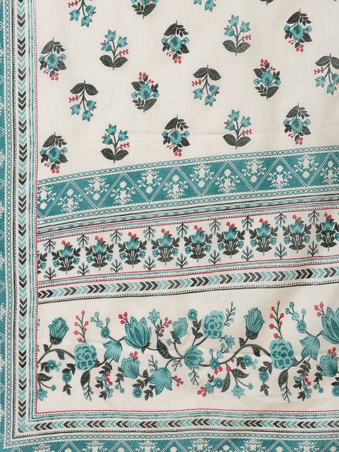 Printed Cotton Blend Kurta With Pant &amp; Dupatta