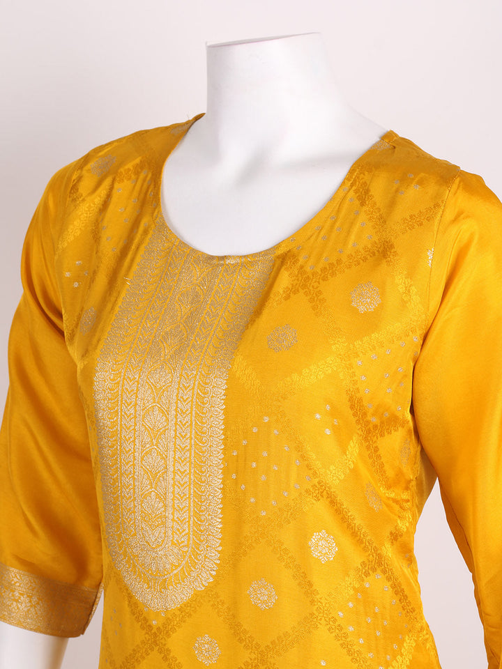 Banarasi Weave Tissue Kurta With Pants &amp; Dupatta
