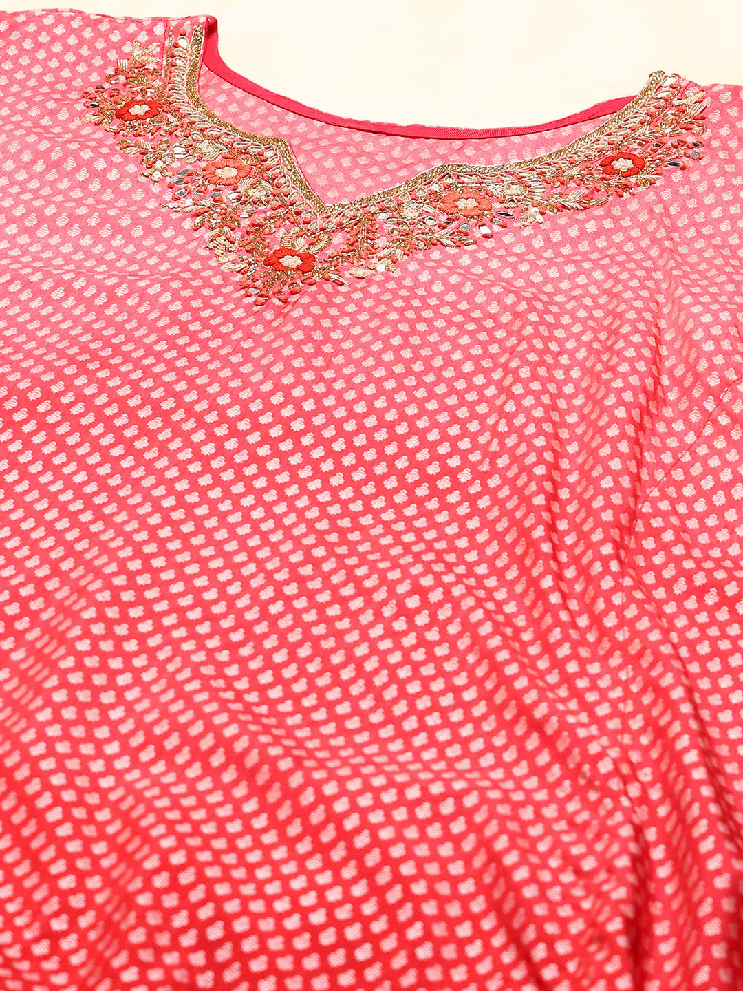 Neck Embroidered Art Silk Kurta With pants