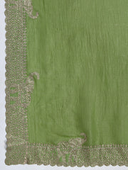 Stone Embroidery Chinon Saree