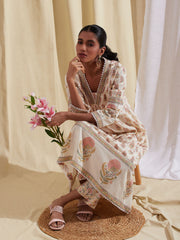 Floral Printed Cotton Kurta With Pants