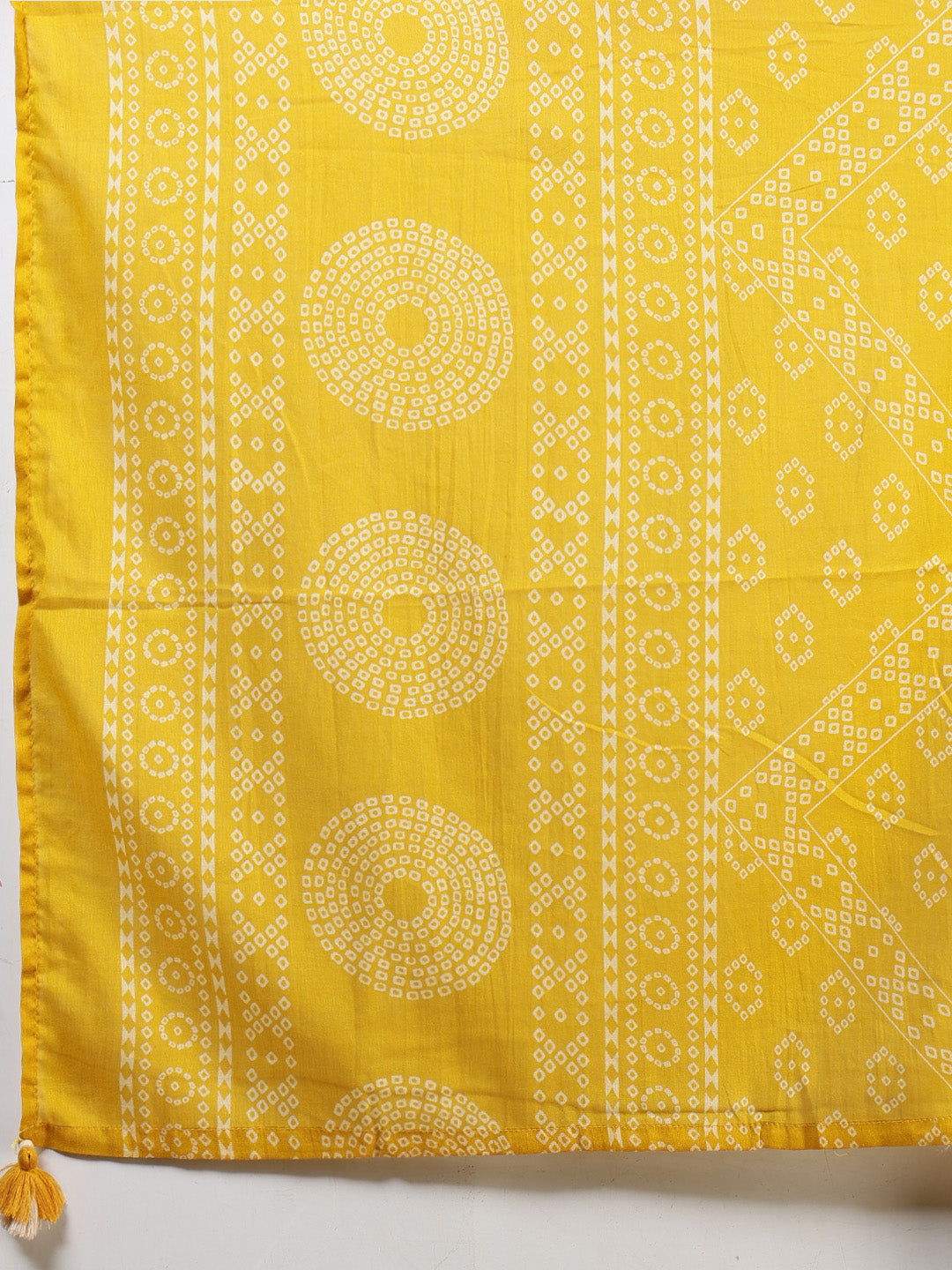 Mustard Cotton Blend Printed Straight Suit Set