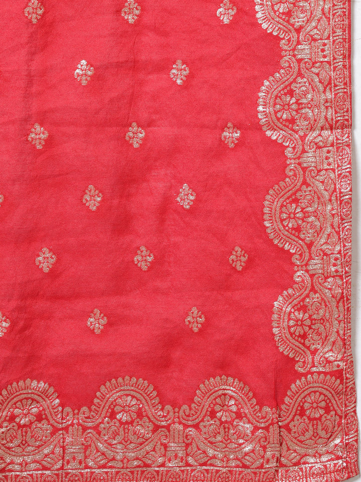 Embroidered Muslin Kurta With Pants &amp; Dupatta