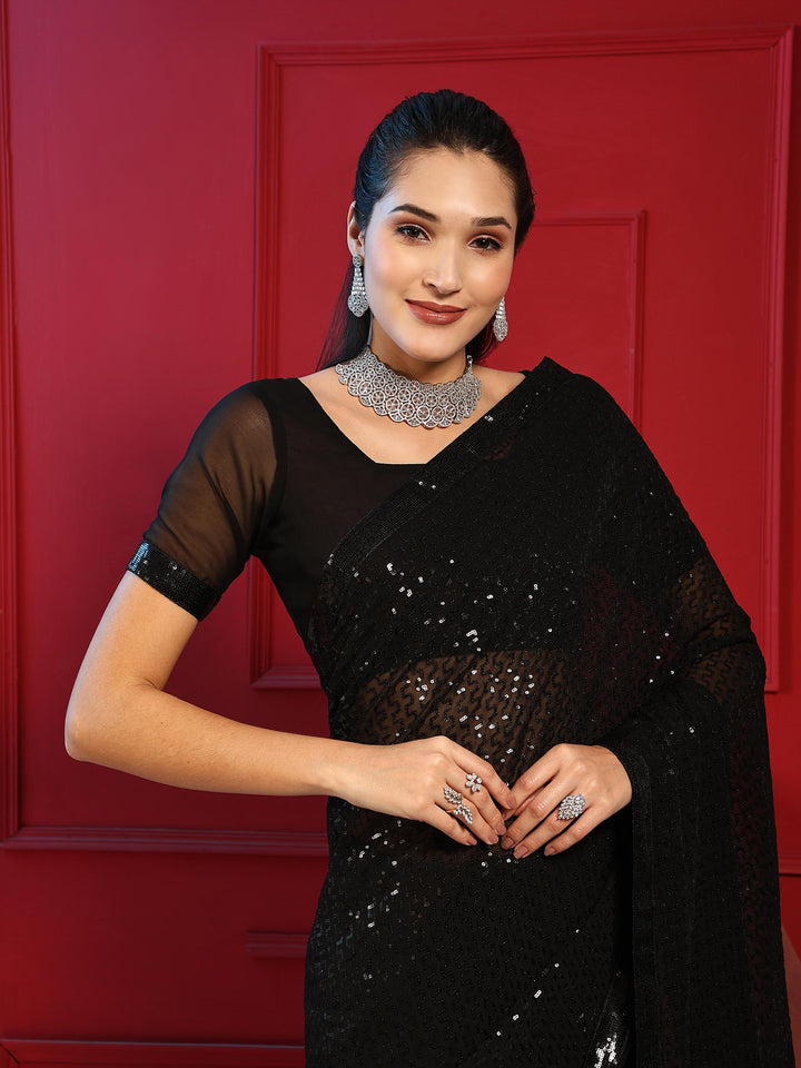 Embroidered Georgette Saree