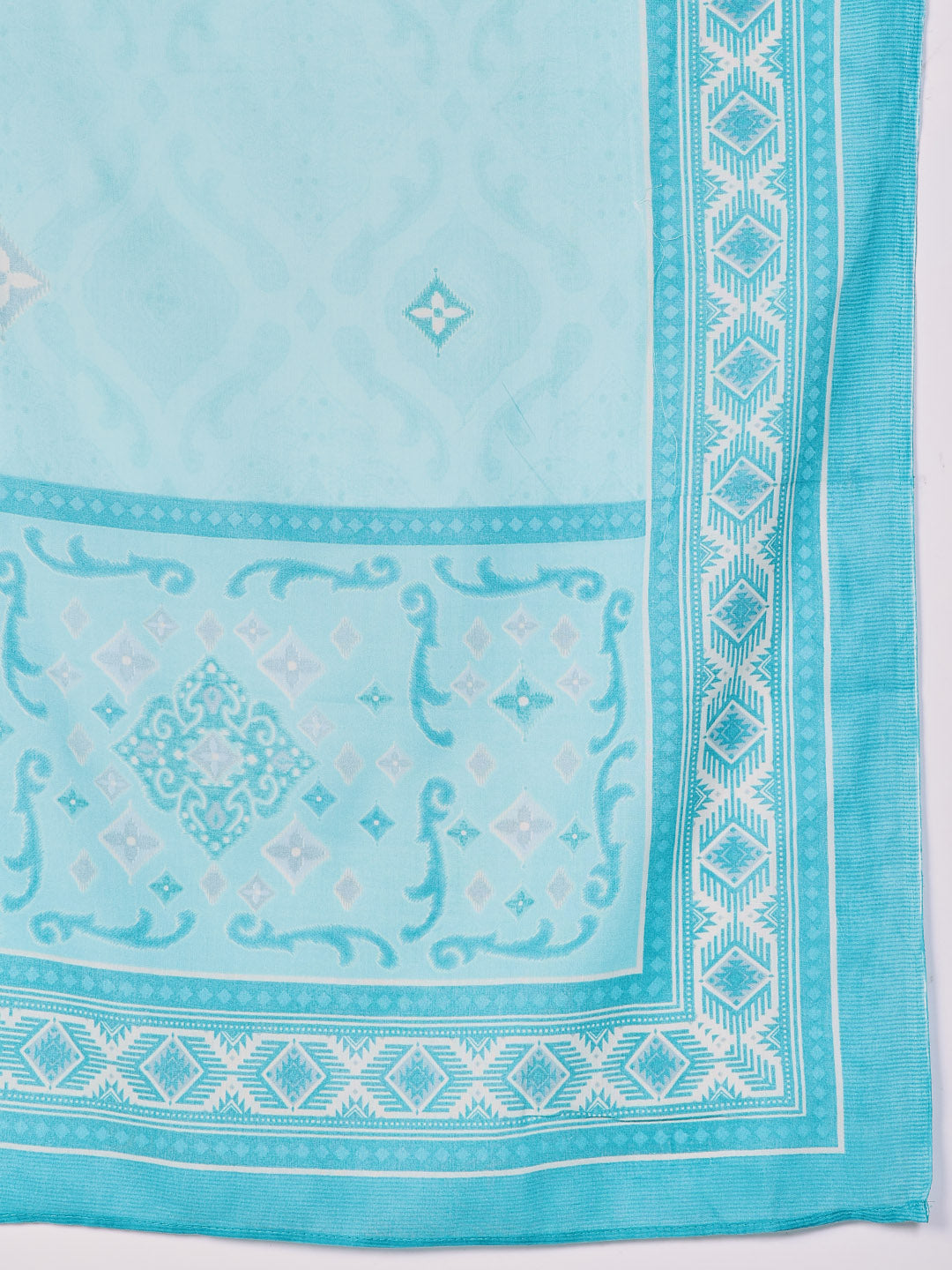 Printed Cotton Blend Kurta With Pants &amp; Dupatta