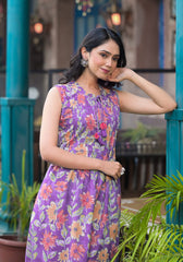 Printed Cotton Blend Kurta With Pants & Dupatta