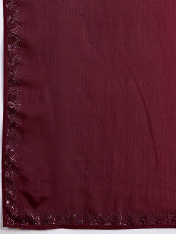 Stone Work Border Chinon Saree