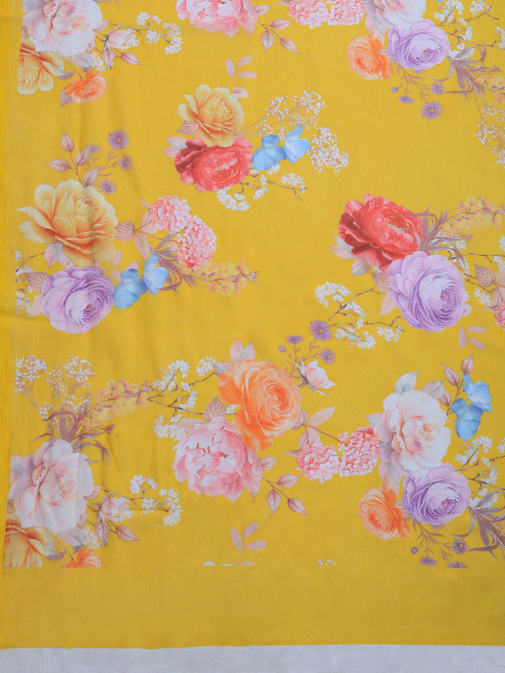 Digital Print Chiffon Saree