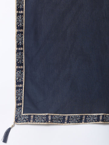 Banarasi Printed Embroidery Kurta With Pants & Dupatta