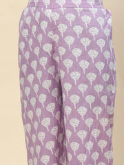 Printed Cotton Kurta With Pants & Dupatta