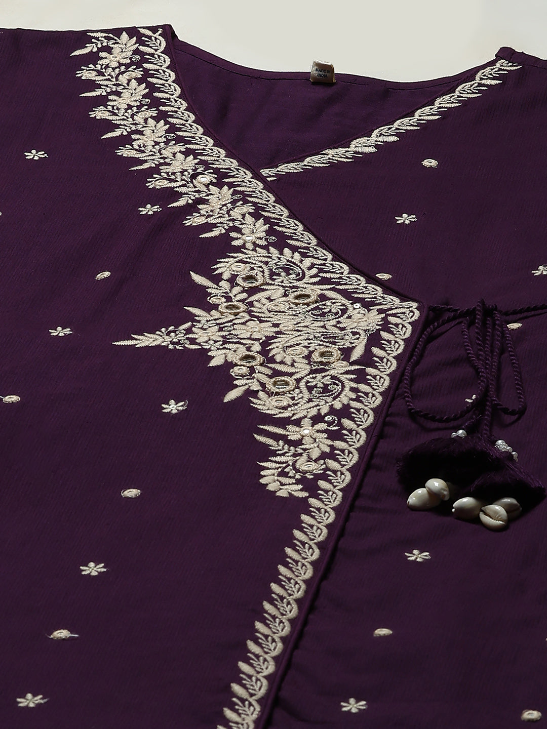 Embroidered Cotton Kurta With Pant &amp; Dupatta