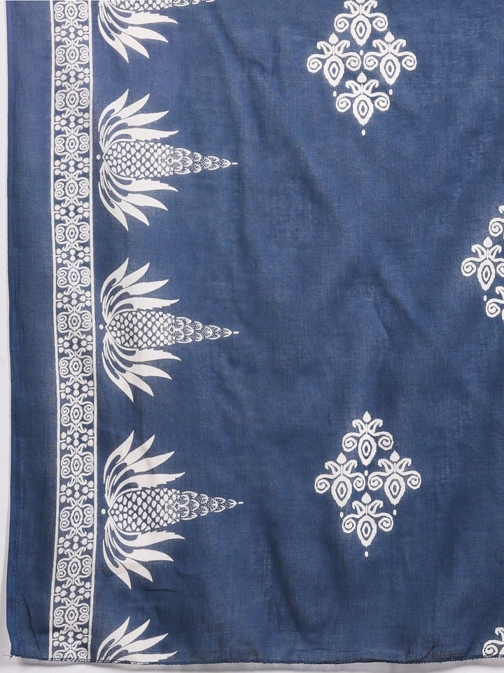Printed Cotton Blend Kurta With Pant &amp; Dupatta