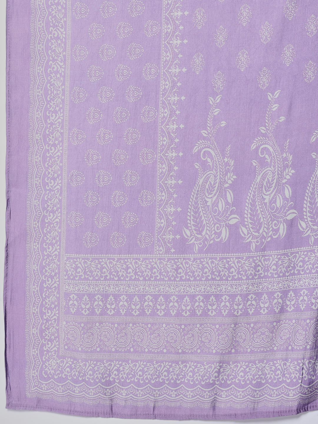 Printed Chanderi Kurta With Pants & Dupatta