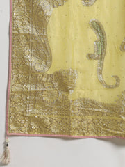 Multi Kali Tissue Choli With Lehenga & Dupatta