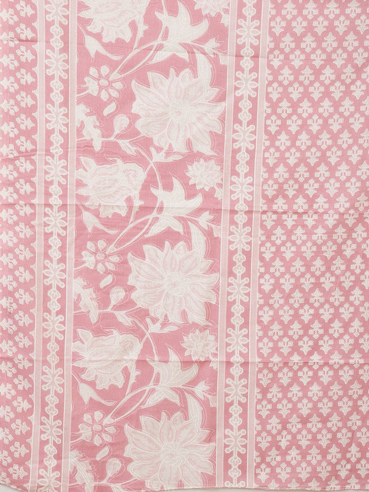 Printed Cotton Blend Kurta With Pant &amp; Dupatta
