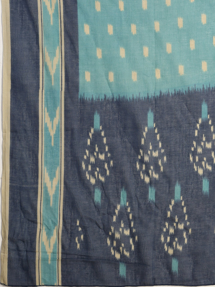 Printed Cotton Blend Suit With Pant &amp; Dupatta