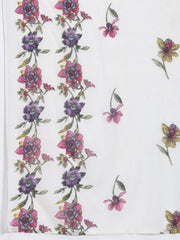 Floral Parinted Cotton Blend Kurta With Pants & Dupatta