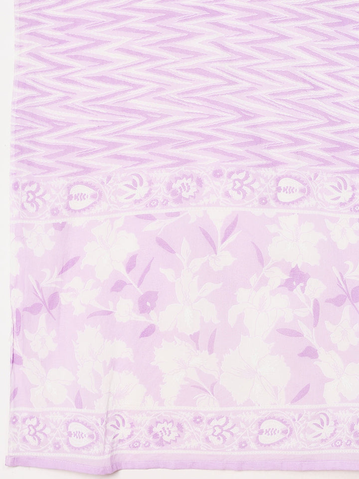 Printed Cotton Blend Kurta With Pant &amp; Dupatta
