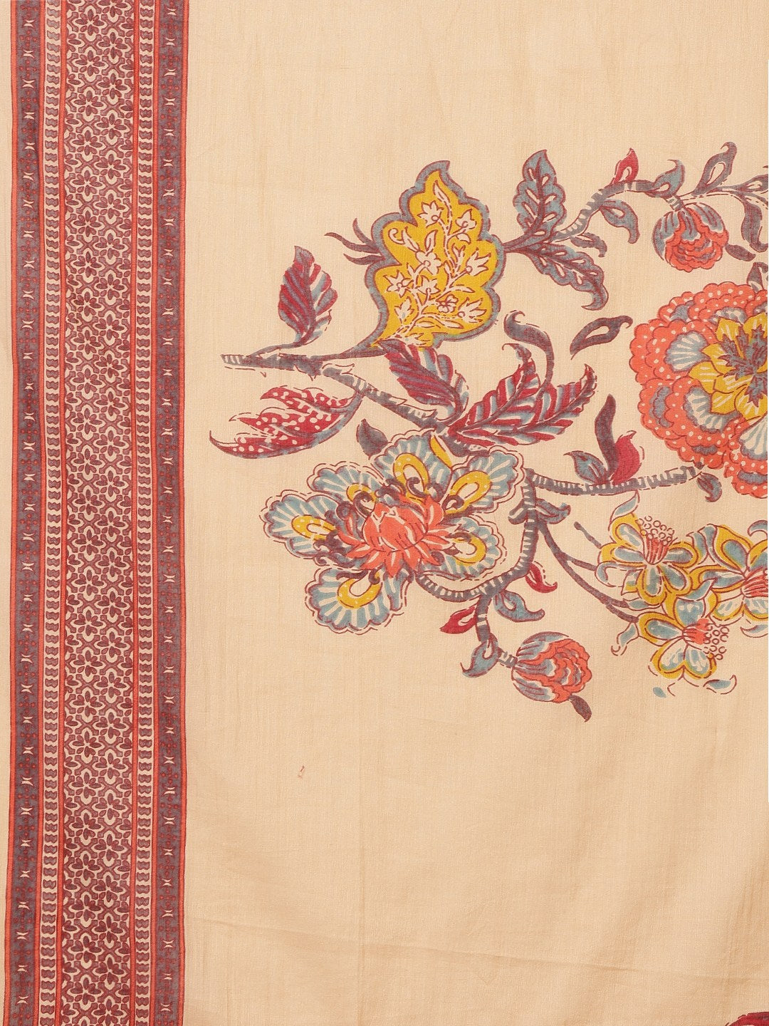 Printed Cotton Blend Kurta With Pant &amp; Dupatta