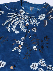 Digital Printed Cotton Blend Kurta With Pants