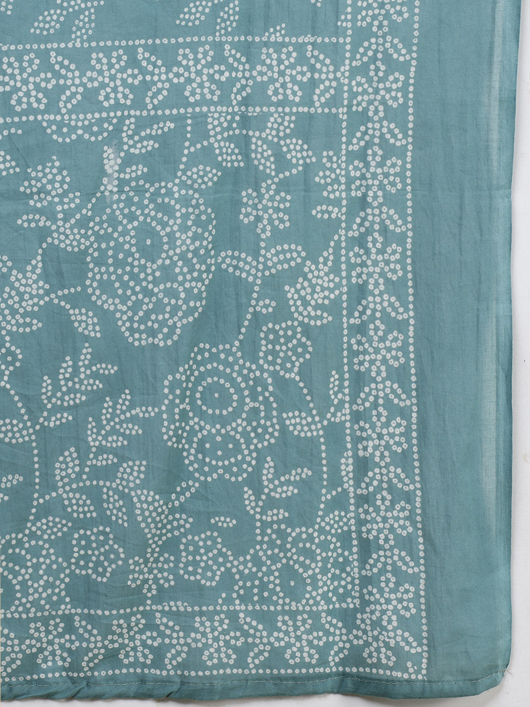 Embroidered Cotton Blend Kurta With Pants & Dupatta