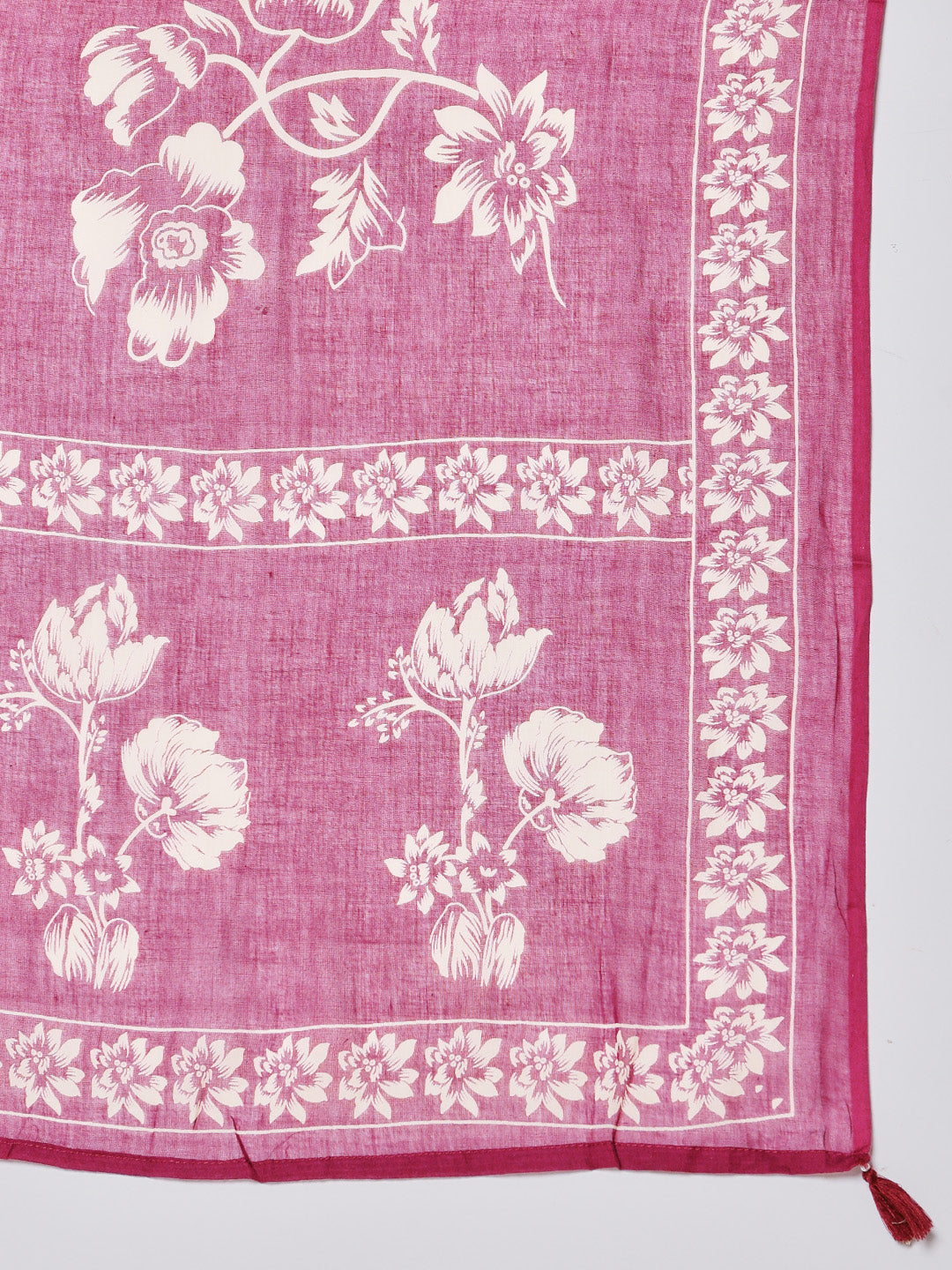 Printed Cotton Blend Kurta With Pants & Dupatta