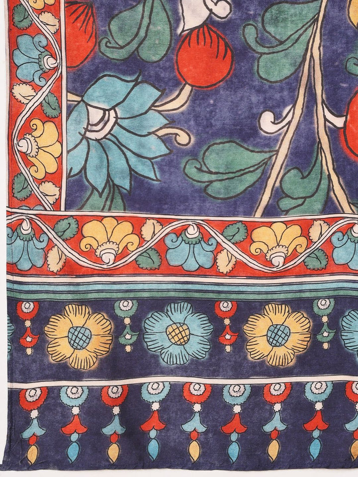 Floral Printed Muslin Kurta With Pant &amp; Dupatta