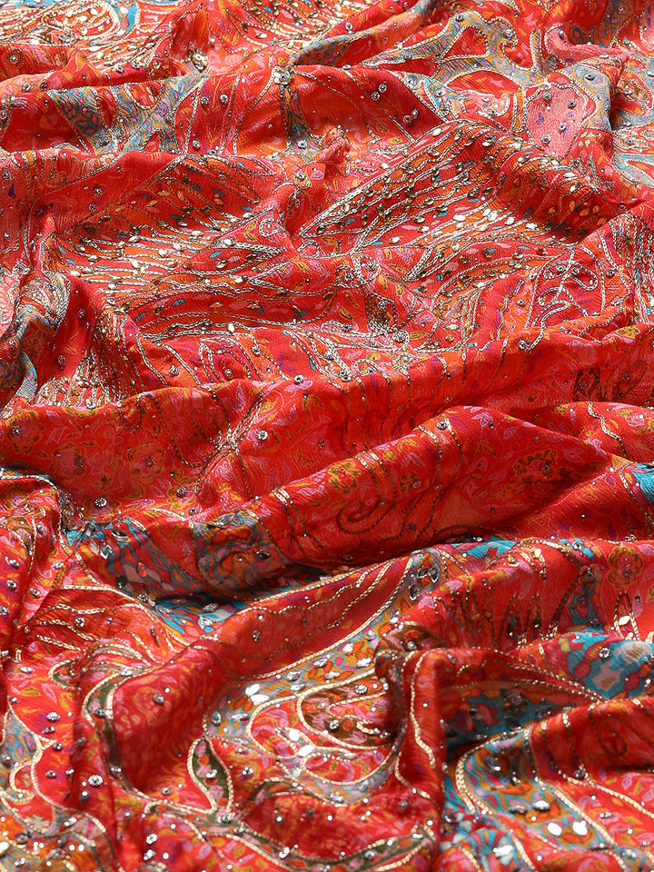 Woven Design Crepe Saree