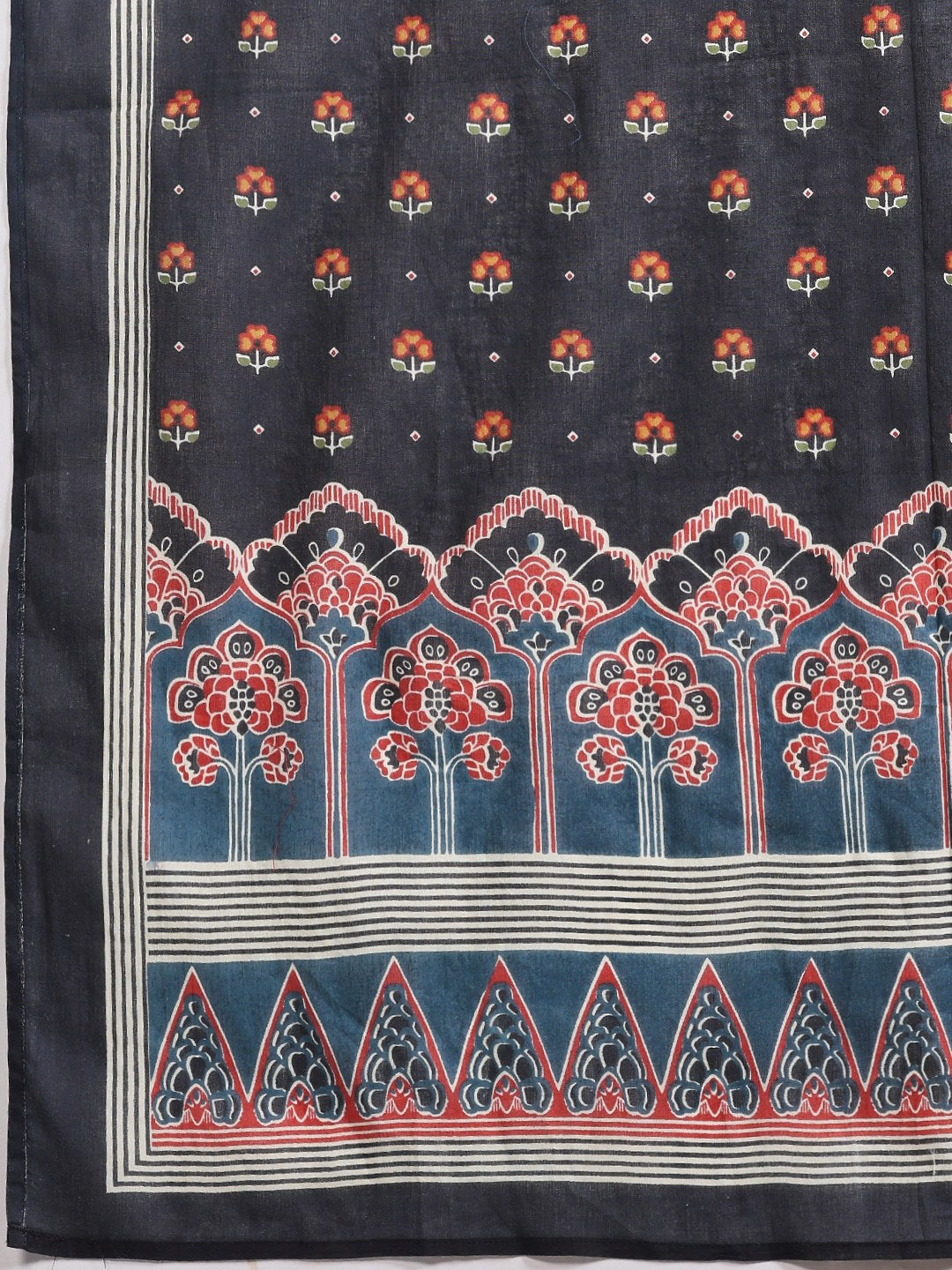Printed Cotton Blend Kurta With Pant &amp; Dupatta