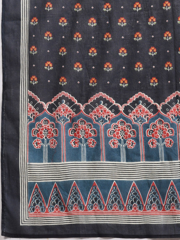 Printed Cotton Blend Kurta With Pant &amp; Dupatta