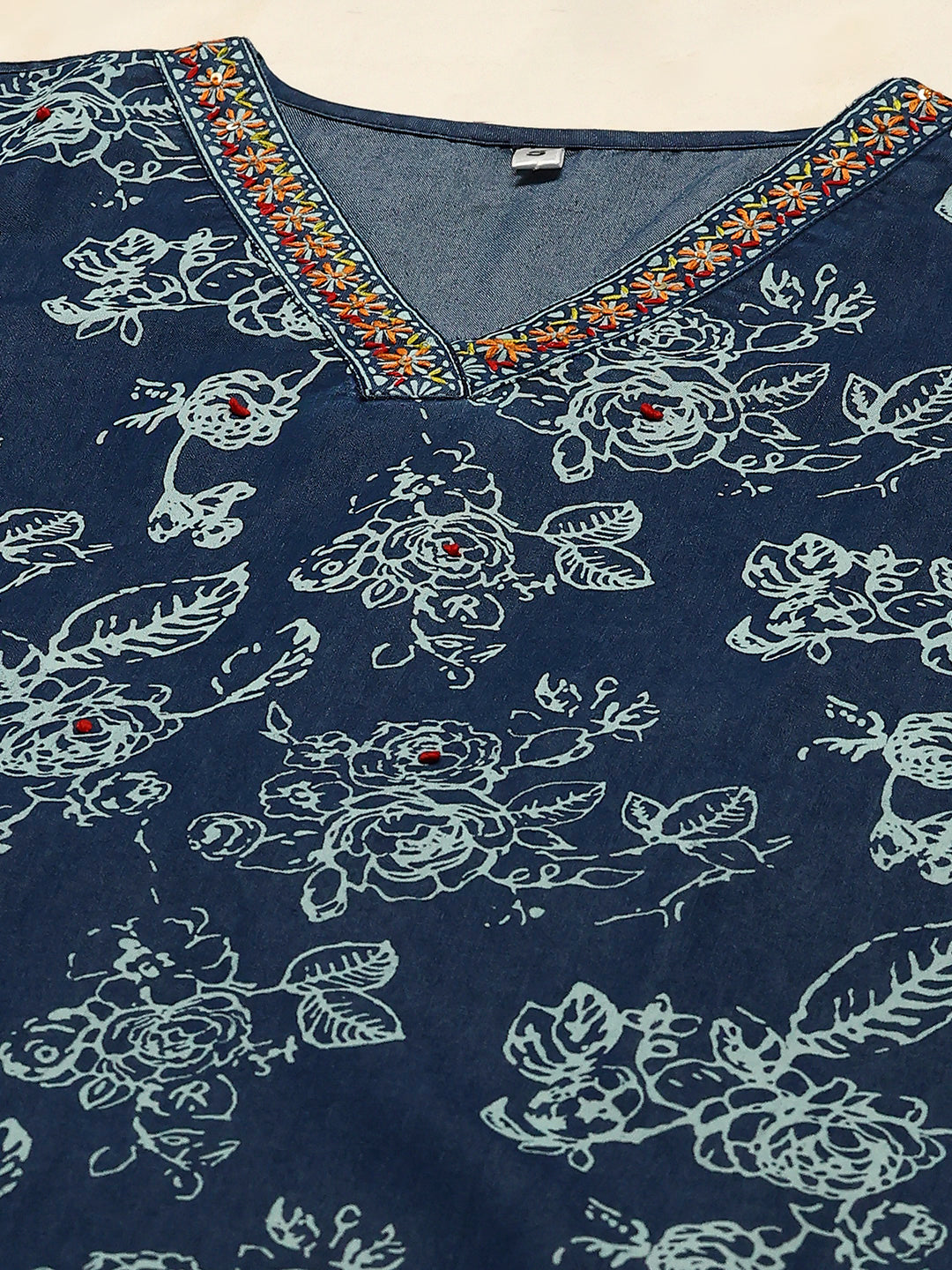 Printed Denim Kurti