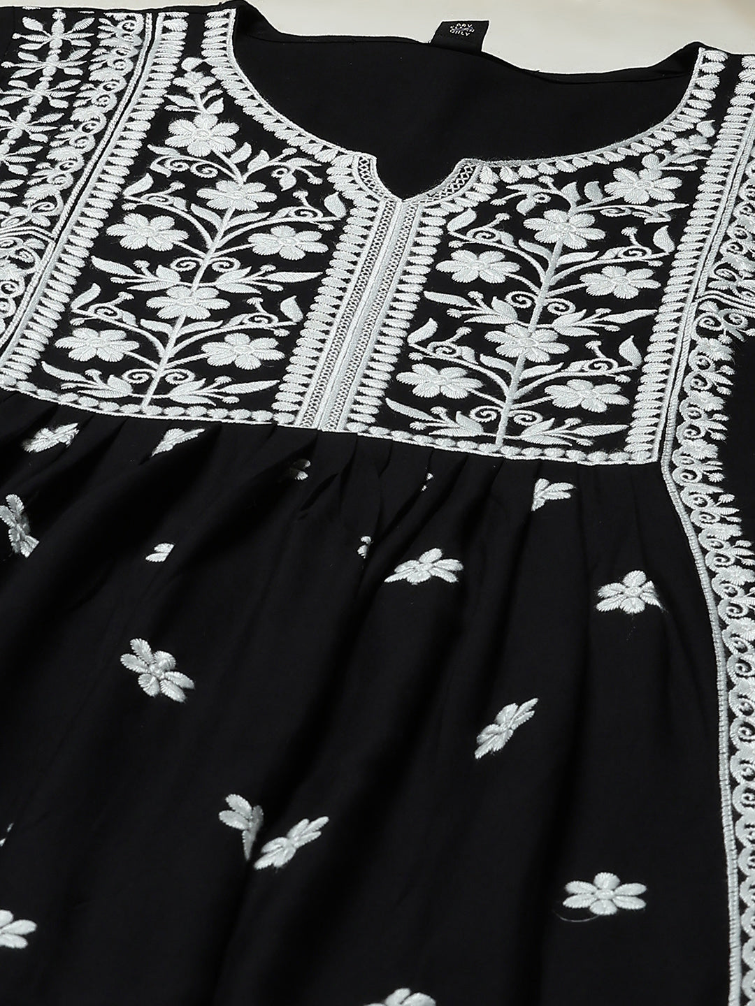 Embroidered Cotton Kurta With Pant &amp; Dupatta