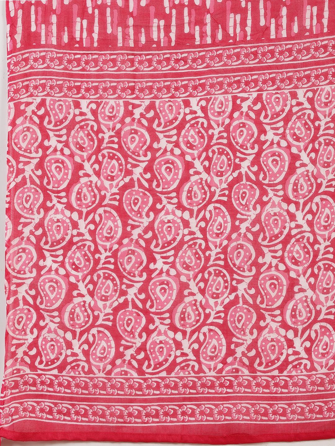 Printed Cotton Blend Suit With Pant &amp; Dupatta